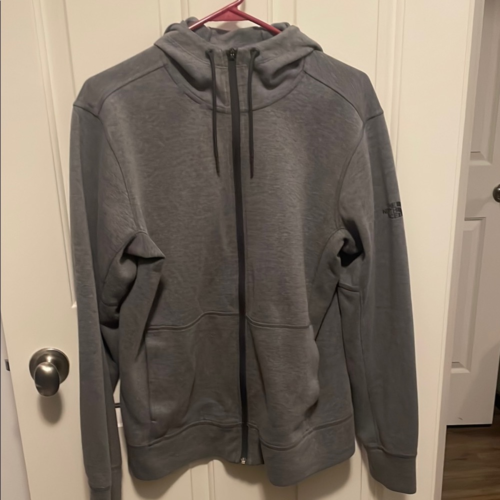The North Face Gray Zip Up Sweater with Hood